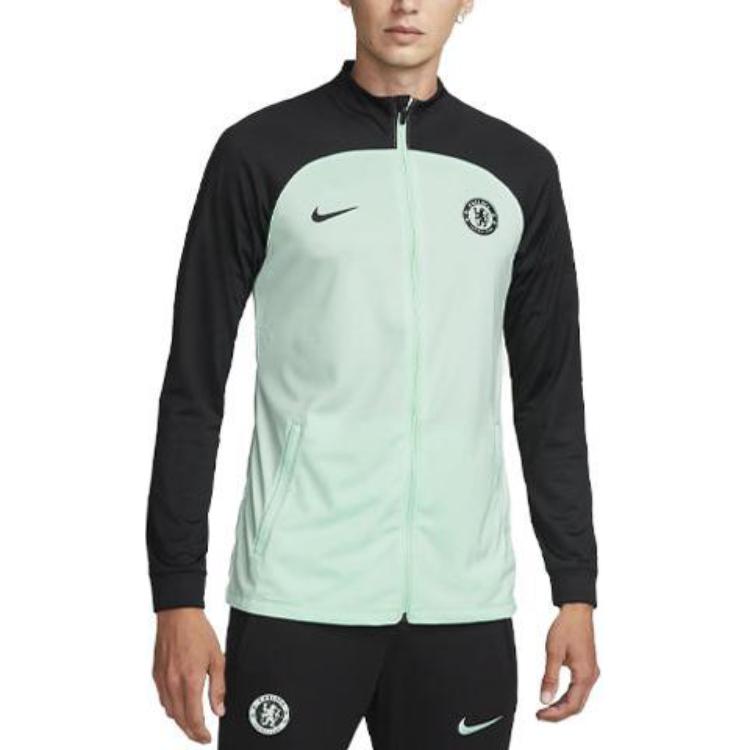 Nike Chelsea FC Strike Третий логотип вышитый цветной блок воротник стойка повседневная куртка мужские куртки Mint-Foam DZ0907-353