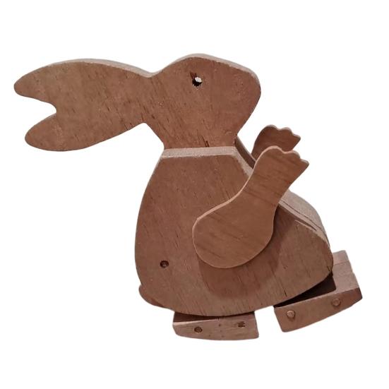 Handmade Walking Wooden Animal Figurine Educational Rabbit Elephant Turtle Statue Funny
