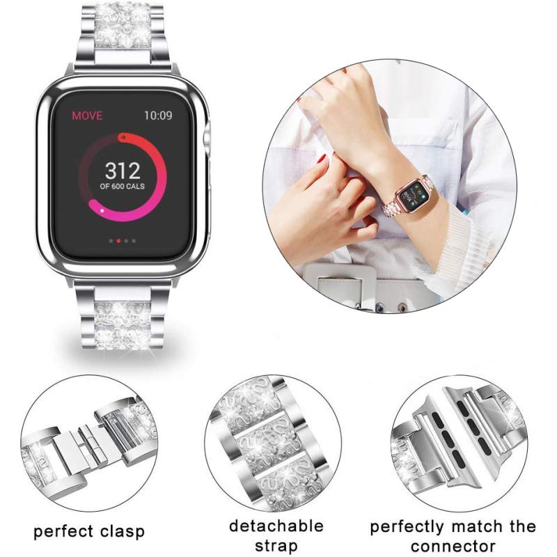 Ювелирный ремешок-цепочка для Apple Watch Band Ultra 49 мм, 40 мм, 44 мм, 42 мм, 38 мм, браслет-петля с бриллиантами на запястье, серия IWatch 8, 7, 6, 5, 4, 3 SE