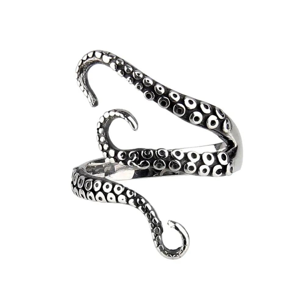 Retro Nordic Pirate Skull Octopus Rings For Men Gothic Stainless Steel Skull Biker Ring Women Fashion Jewelry Gift Wholesale