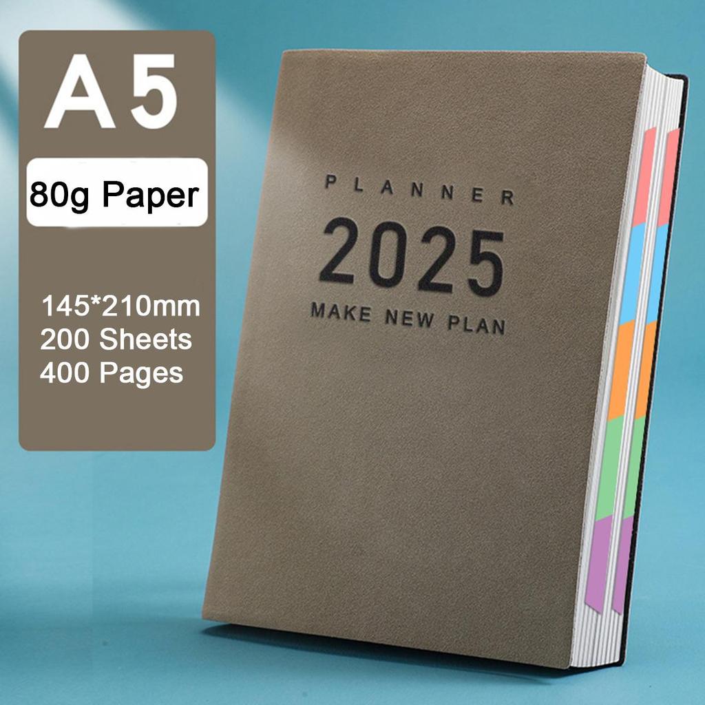 Ежедневник для школьников из толстой кожи формата А5, годовой график на 2025 год, деловой блокнот, ежедневник на 365 дней, заметки, блокнот, 200 листов