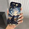Чехол для телефона с рисунком кота и звездным небом Для iPhone 17 16 15 14 11 Pro Max 16 Plus 16E 17 Air Ударопрочный Мягкий ТПУ Силиконовый Чехол