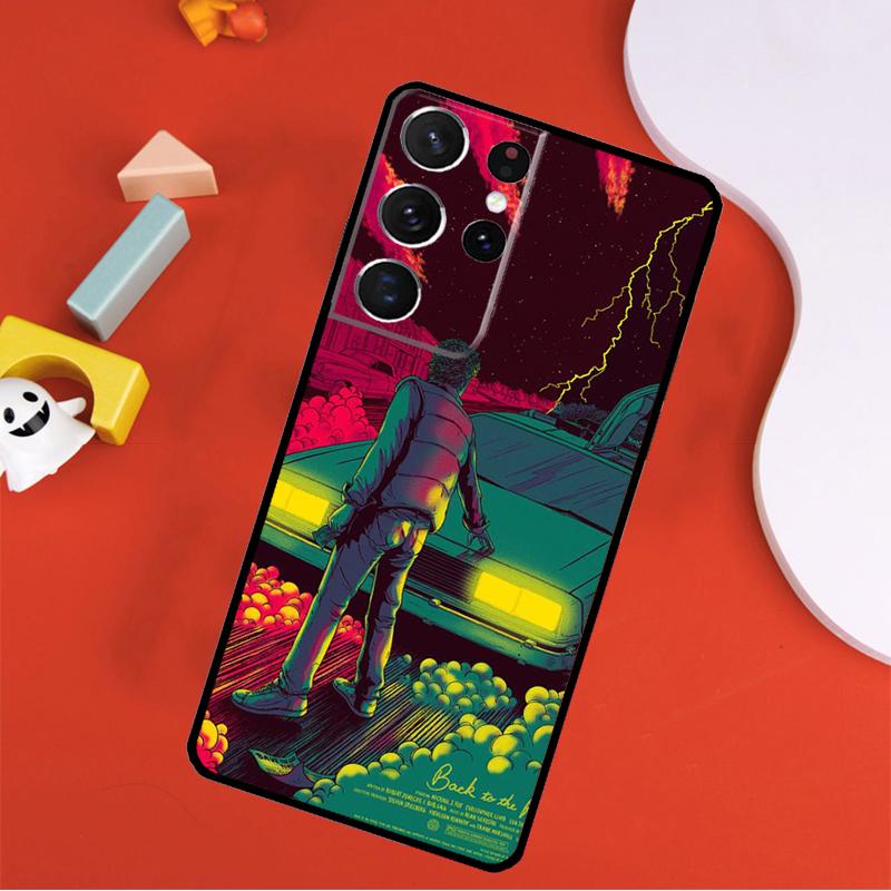 Back to the Future DeLorean Phone Case For Samsung Galaxy S25 Ultra S9 S10 S20 S21 FE S22 S23 S24 Plus S24 Ultra Cover