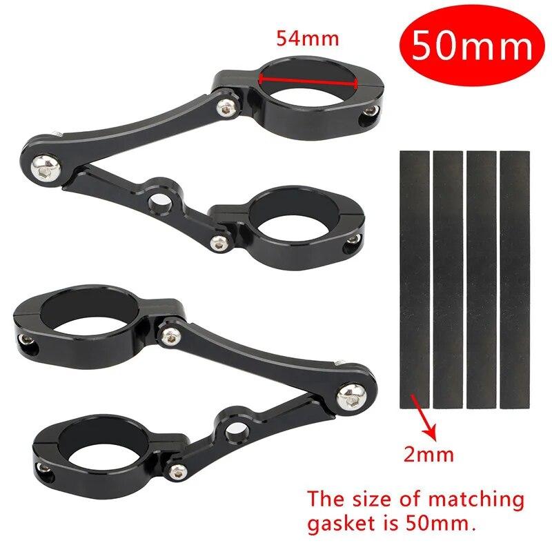 Крепления для фар 50 мм-54 мм Зажим на ухо вилки Держатель Черный Для Harley Chopper Bobber Cafe Racer Custom Dyna Мотоциклов Универсальный