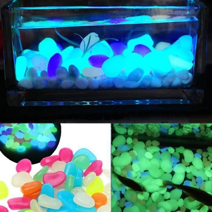 RA09097-Fluorescent Pebbles Fish Tank Fluorescent Bright Luminous Pebbles Luminous Stones for Aquarium DecorationGrand