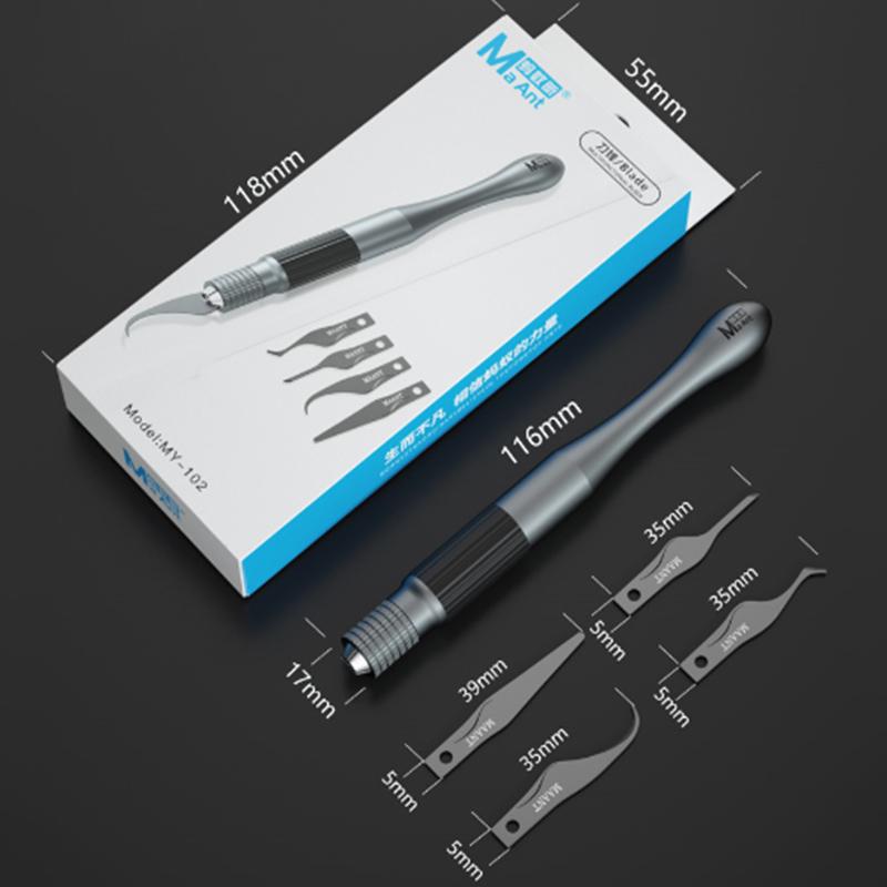 MaAnt Mobile Phone Repair Black CPU NAND Glue Removal Blade Chip Scraper Pry Knife Motherboard Chip Shovel Carving Tools