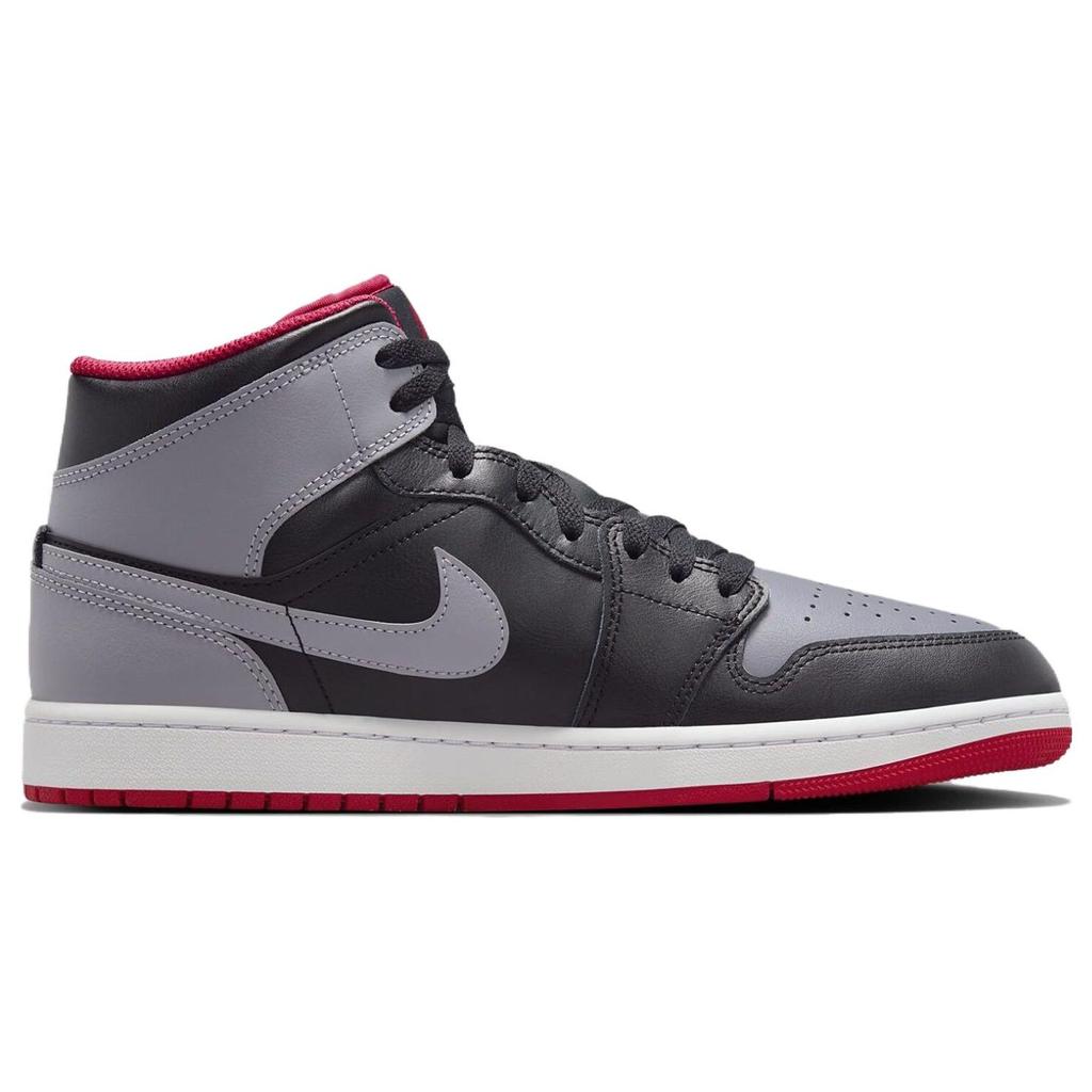 Мужские кроссовки Air Jordan 1 Mid Bred Shadow серо-черные цементно-серые DQ8426-006