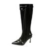 Fashion Sexy Pointed Toe High Boots Women Knee High Heels Knight's Boots Designer 2025 Winter Fashion New Shoes Dress Party Woman Pumps