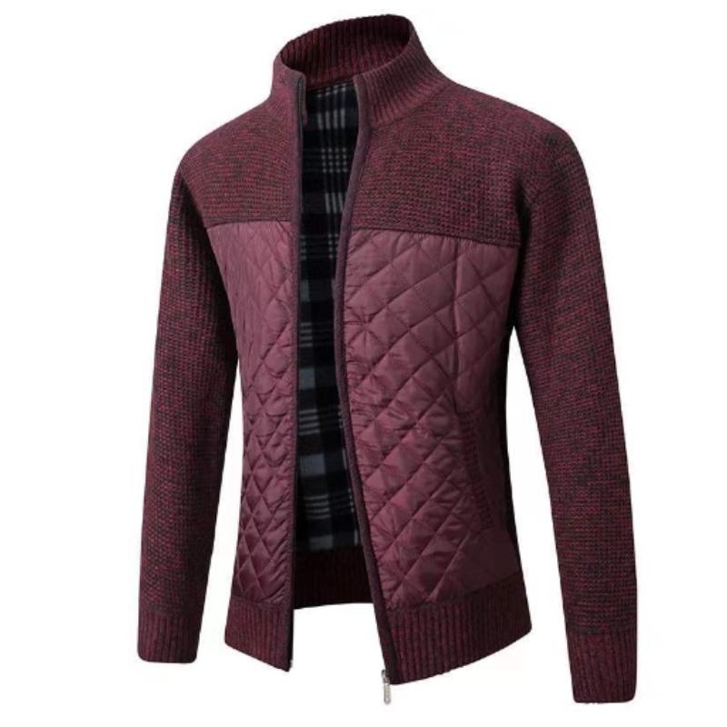 Осень-зима, новая мужская куртка, приталенная куртка с воротником-стойкой на молнии, мужская однотонная толстая теплая куртка, мужской свитер