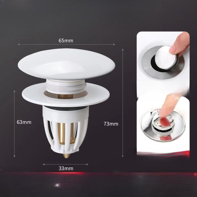 Washbasin Leakage Plug Ceramic Washbasin Press-type Spring Plug Universal Drain Accessory Washbasin Floor Drain Plug