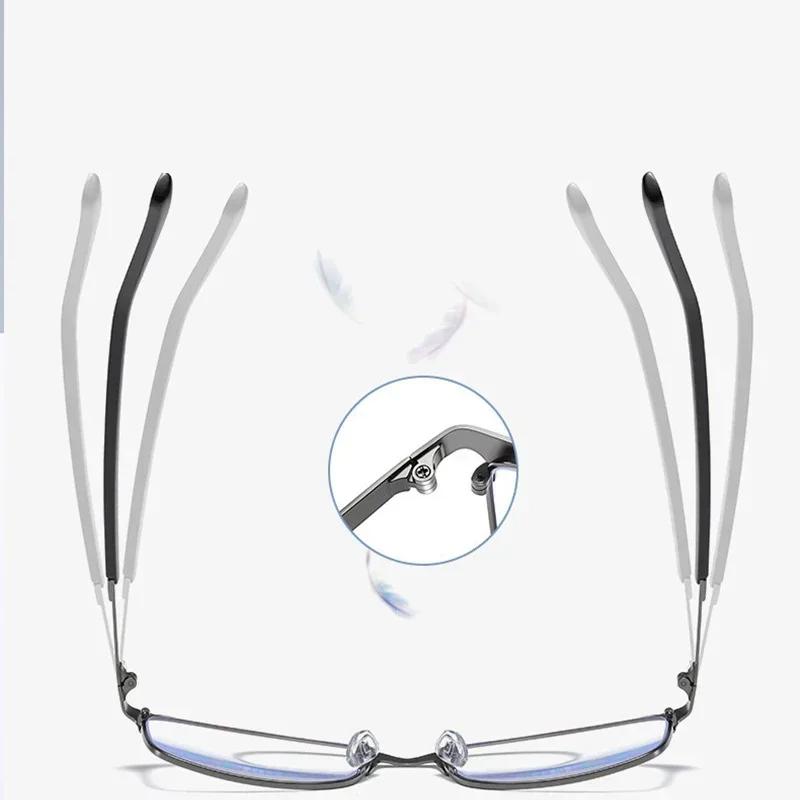 Квадратные металлические очки для чтения с полной оправой, мужские деловые очки для пресбиопии для пожилых, очки для защиты глаз от синего света