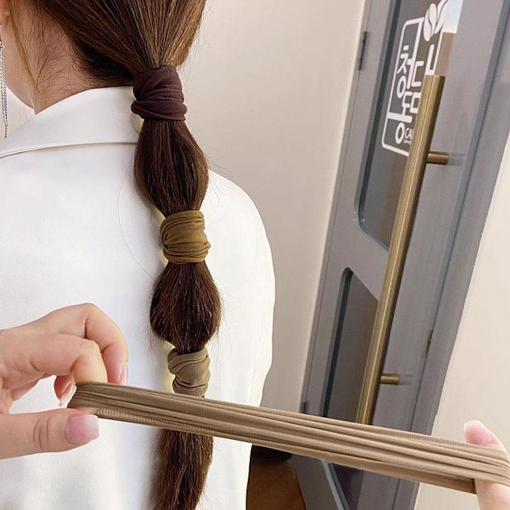 Высокая эластичность Бесшовный Очень широкий Маска Мышечная Повязка Завязка Веревка для волос Женская Высокий Хвост F0D2