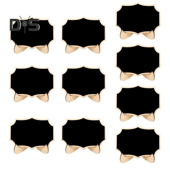 10 шт. Мини-знак на доске с подставкой, деревянная настольная доска, многоразовая односторонняя маленькая доска для сообщений, свадебная вечеринка, мероприятия, шведский стол, украшение