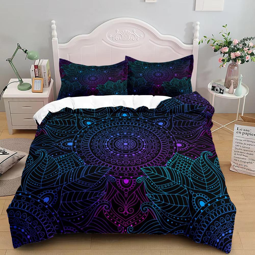 Комплект постельного белья Bohemian Mandala Purple Duvet Cover Set Single Twin Double Queen King Cal King Size
