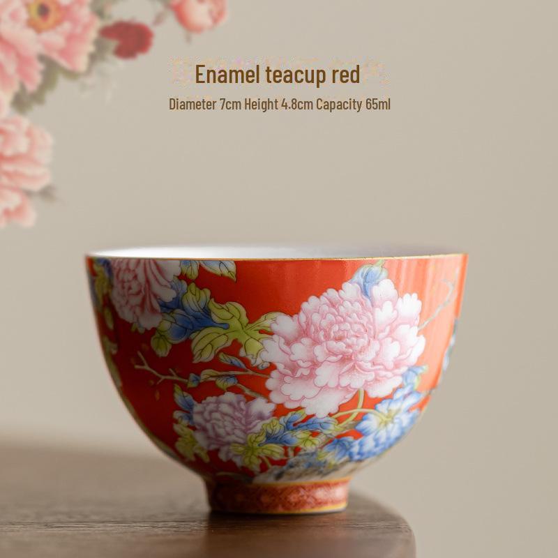 Керамическая чашка для чая в стиле кунг-фу, покрытая эмалью