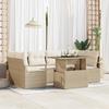 7-Piece Garden Sofa Set with Beige Cushions Poly Rattan, 2-Seater Garden Sofa with Beige Cushions 3348757