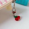 Fashion Cherries Charm Handbag Pendant Keychain Women Exquisite Fruit Cherries Bag Accessory Eye Catching Gift for Women