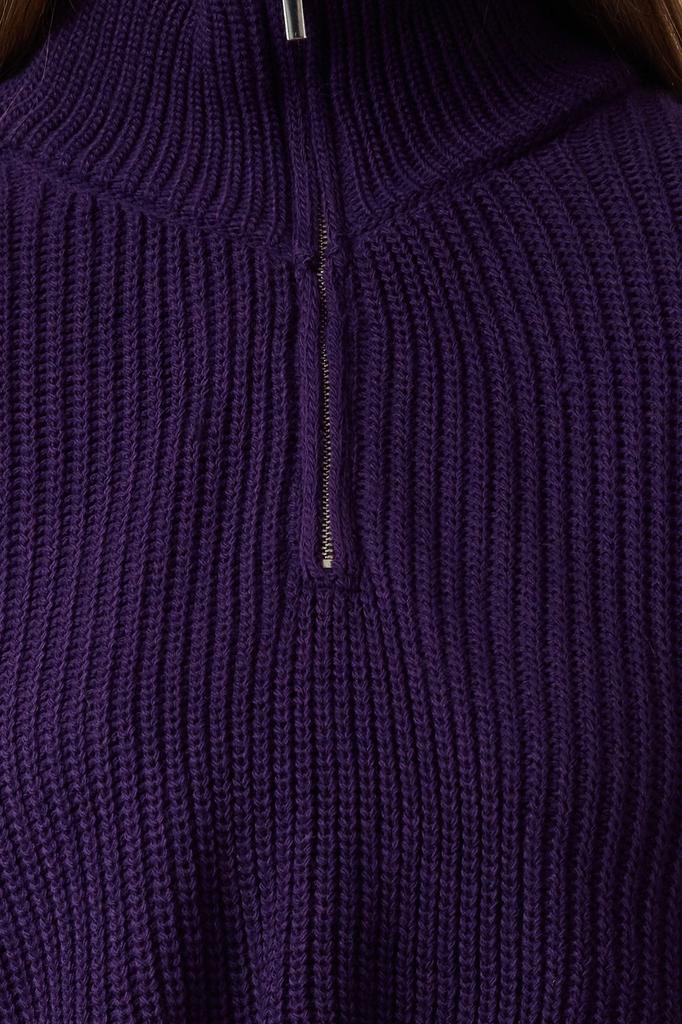 Женский свитер в элегантном стиле, суперукороченный трикотаж с застежкой-молнией и камнем