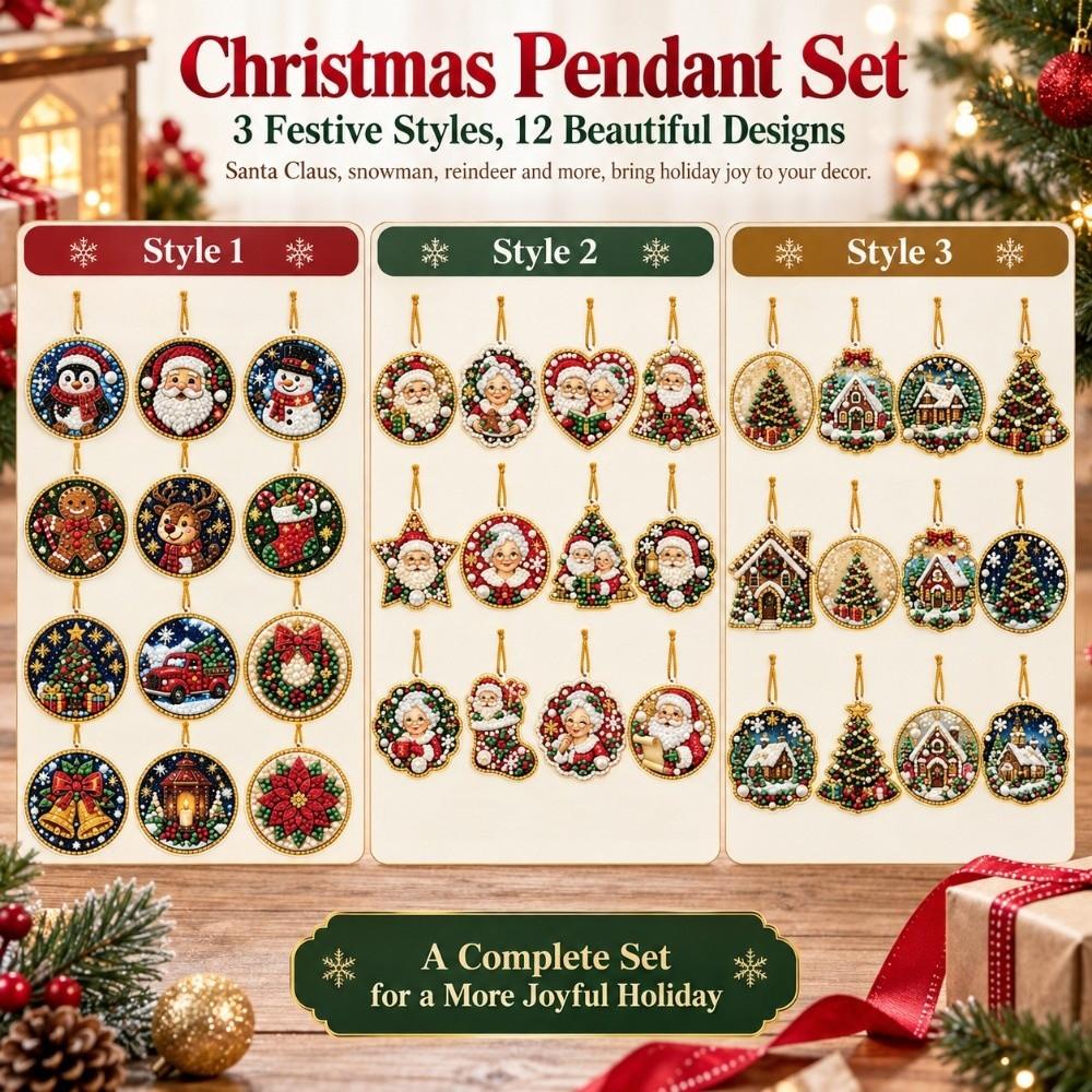 Pearl Christmas Hanging Ornaments 12pcs DIY Acrylic Ornaments  For Xmas Tree