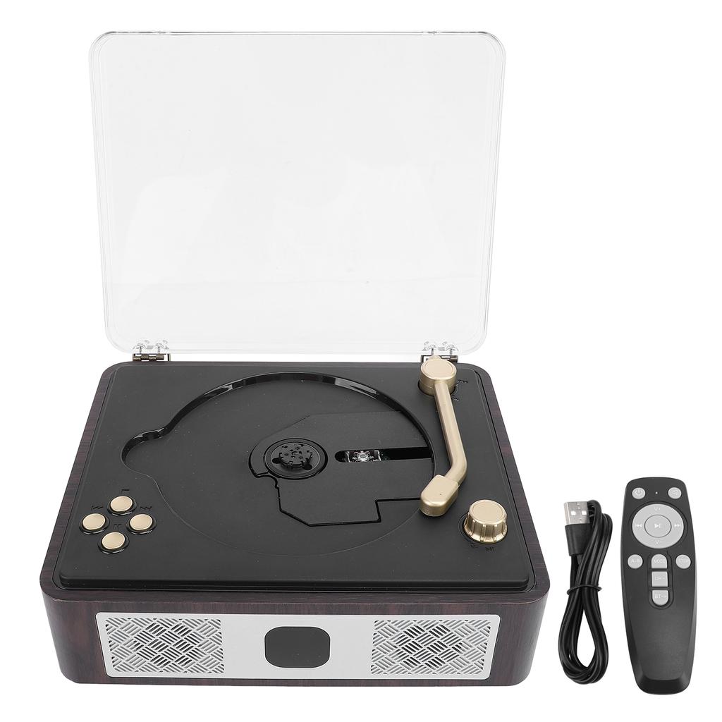 Винтажный CD-плеер с двумя динамиками HiFi, настольный BT-плеер с поддержкой SPDIF, USB, AUX, аккумуляторная батарея