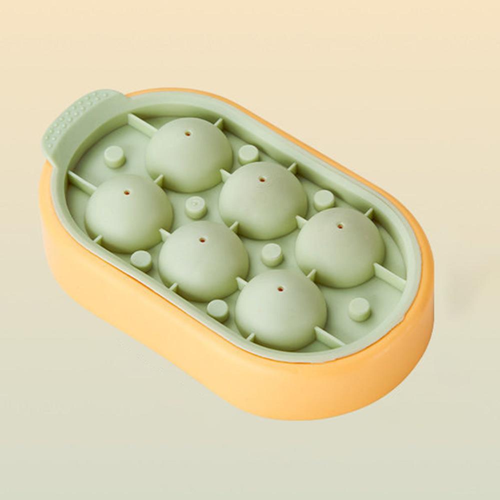 1PC Six Ice Cube Mold Silica Gel Ice Lattice Home Frozen Ball Ice Box No Leakage Round Ice Cube Mold