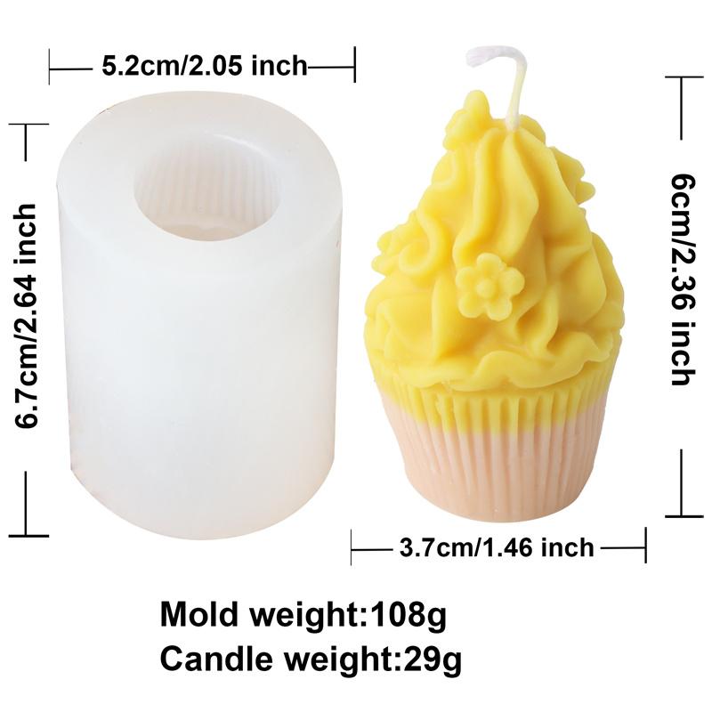 3D Cup Cake Ice Cream Cream Muffin Silicone Candle Mold DIY Muffin Birthday Gift Bedroom Diffused Stone Wedding Home Decoration