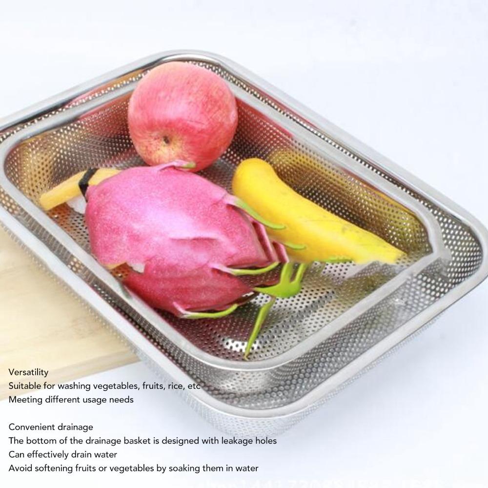 Stainless Steel Rectangular Strainer Basket Kitchen Strainer Colander Home Kitchen Use