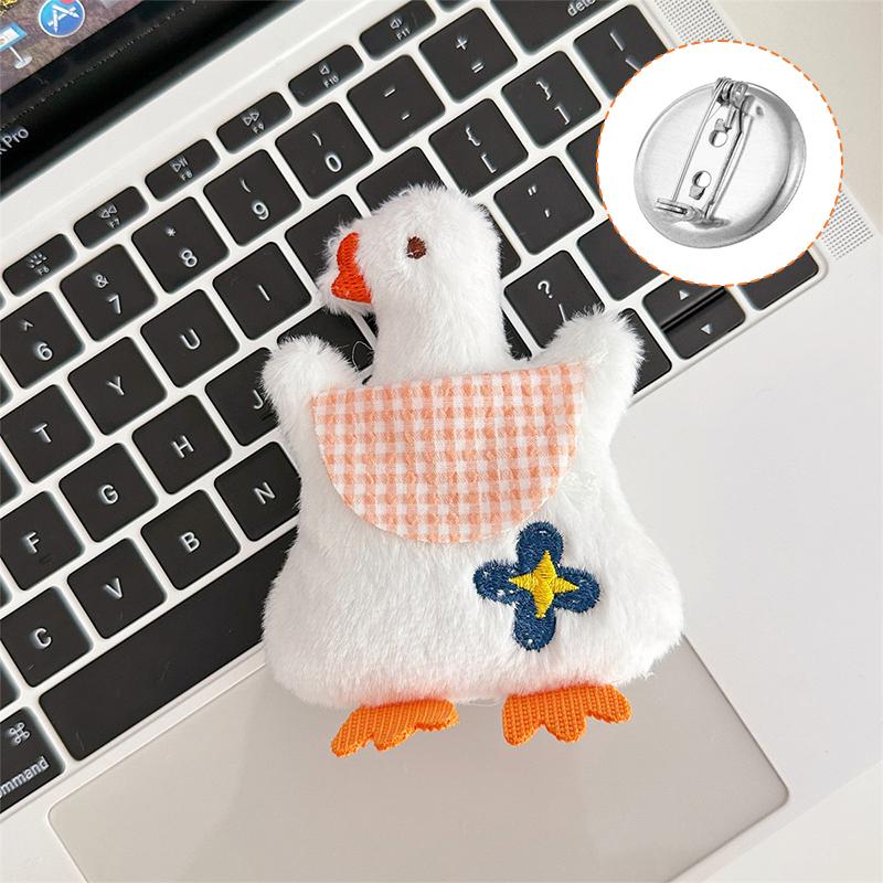 Мультяшная плюшевая белая гусиная брошь мягкая кукла брелок кулон пальто свитер шарф значок булавки сумка Декор