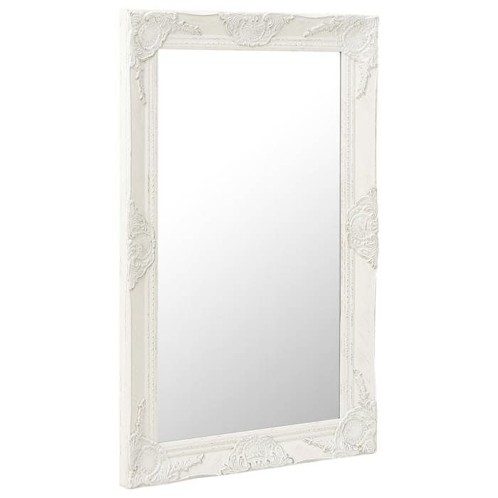 VidaXL Wall Mirror Baroque Style 50x80 Cm White 320320