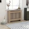 Brown MDF Radiator Cover - VidaXL - 112x19x81 Cm - Slat Design