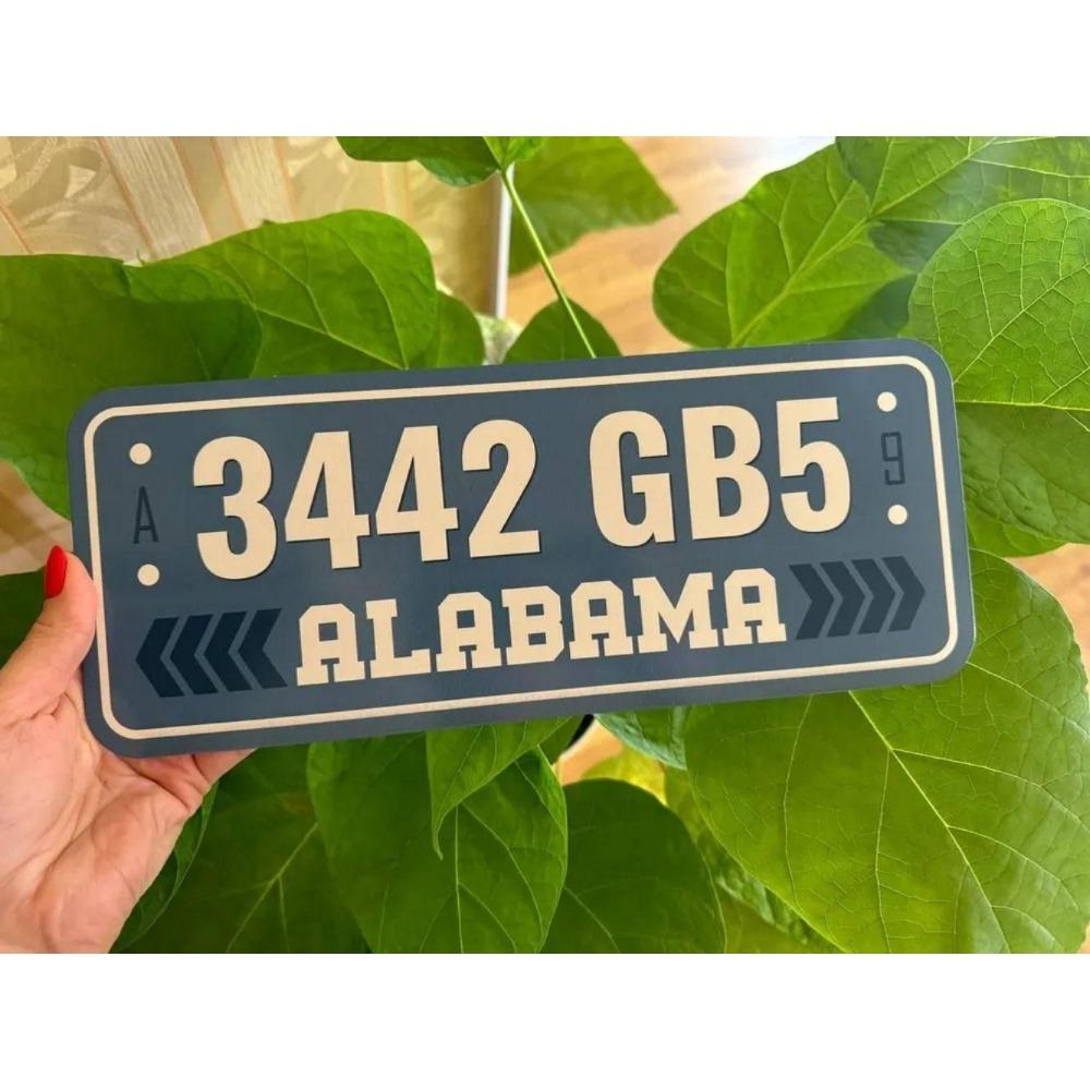 U.S. License Plate, U.S. Car License Plate, Metal, 15x30 Cm.