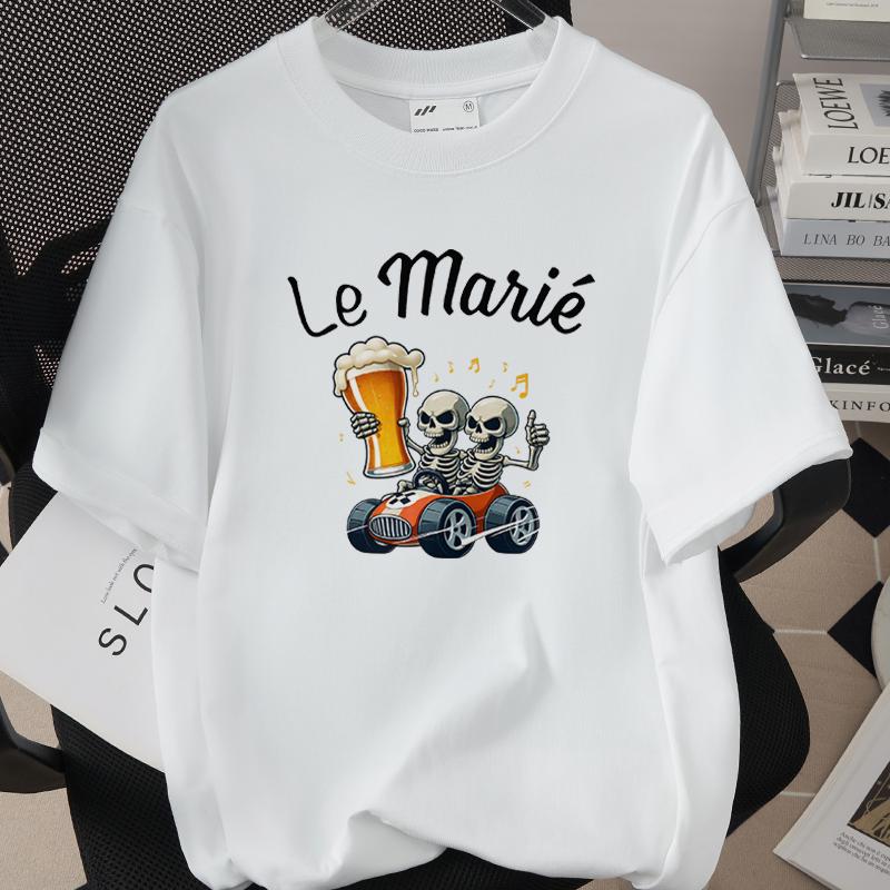 Future Groom Team Groom Short Sleeve Tees 260G 100 Cotton Tshirts French Mens EVG Single Farewell Wedding Party Tops M13