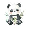 Poster Cute Panda Among Leaves Poster Cute Panda Among Leaves, 30X40 Cm, Black Aluminum Frame, 230 Gsm Matte Paper