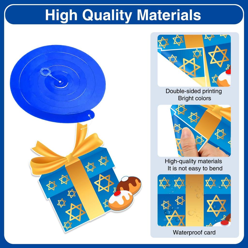 Hanukkah Decorations, NO-DIY Chanukah Party Decor includes Happy Hanukkah Banner and Chanukah Decorations Hanging Swirls for Outdoor Indoor