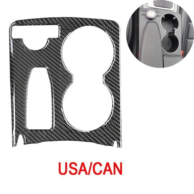 Автомобильное настоящее углеродное волокно, центральное управление, чашка для воды, панель, наклейка, наклейка для Mercedes Benz C Class W204 C200 C300 C180L E Class