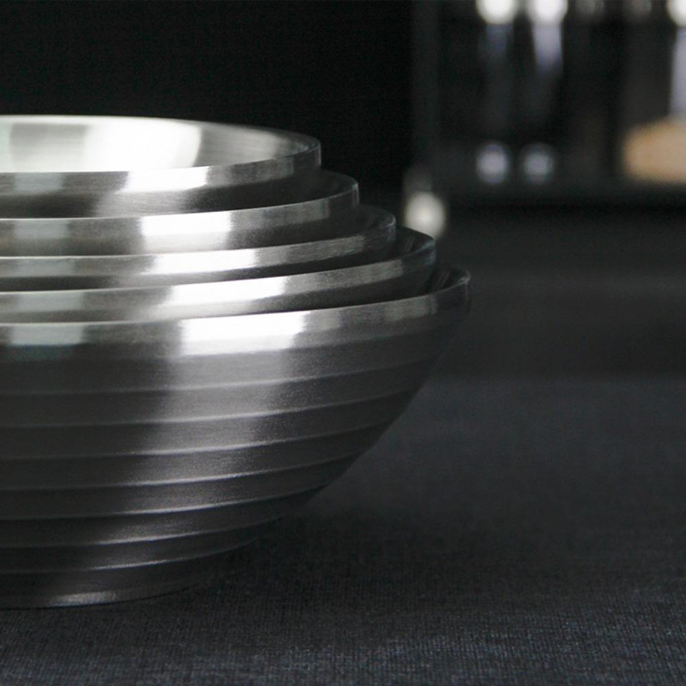 Двухслойная миска для рамена из нержавеющей стали 304, миска для супа с холодной лапшой, японская миска, для дома, ресторана