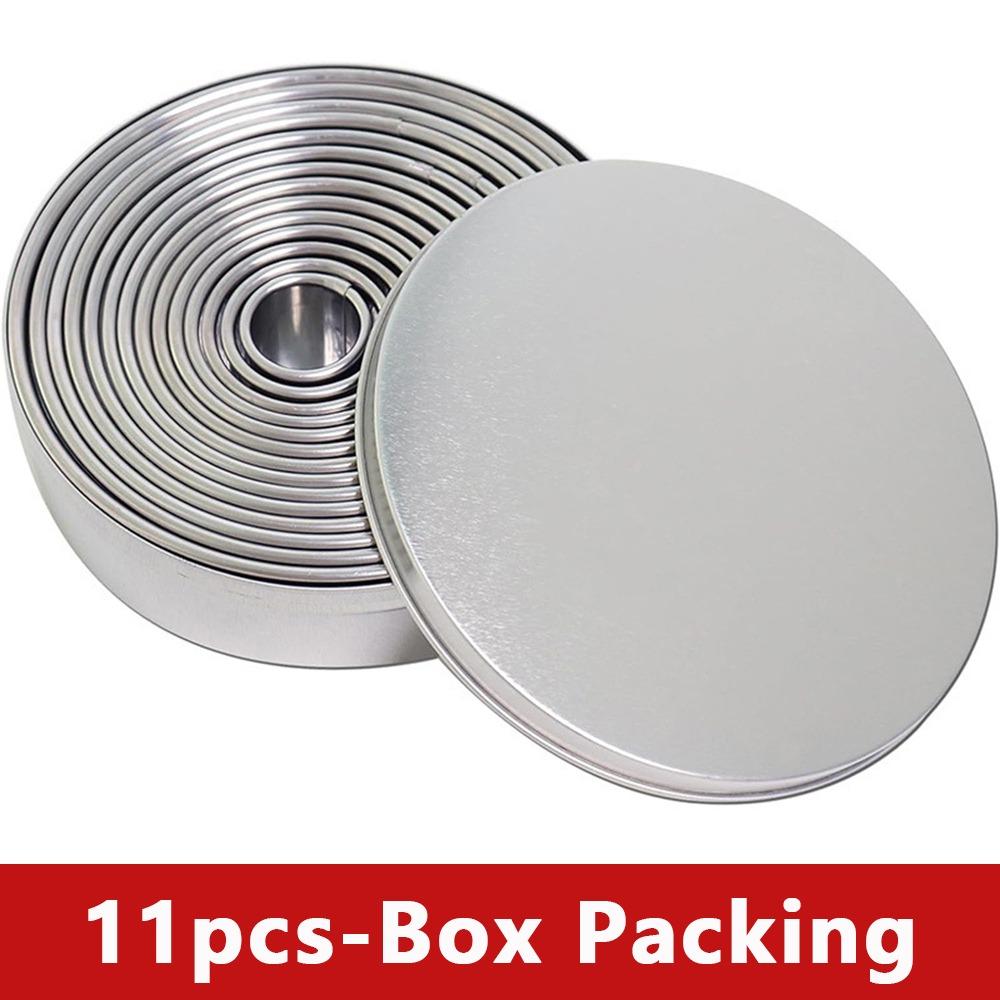 11/12pcs Stainless Steel Biscuit Mold 11/12PCS Set Round Shape Dough Cutter Dumplings Skin Mold Cookie Cutter Pastry Making