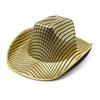 Золотая бронзовая тканевая ковбойская шляпа в клетку золотого цвета, бальная шляпа в стиле вестерн в клетку серебряного цвета для мужчин и женщин, подарочная шляпа