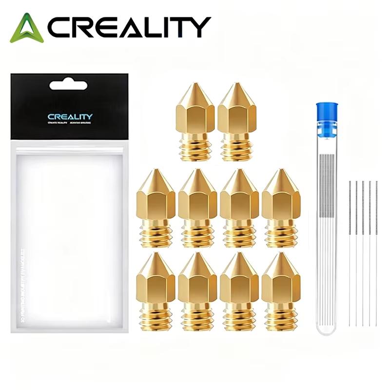 10PCS Creality Official 0.4mm Nozzles MK8 Extruder Nozzles with Needles Cleaner for Ender 3/3 Pro/3 V2, Ender 5/5 Pro, CR-10