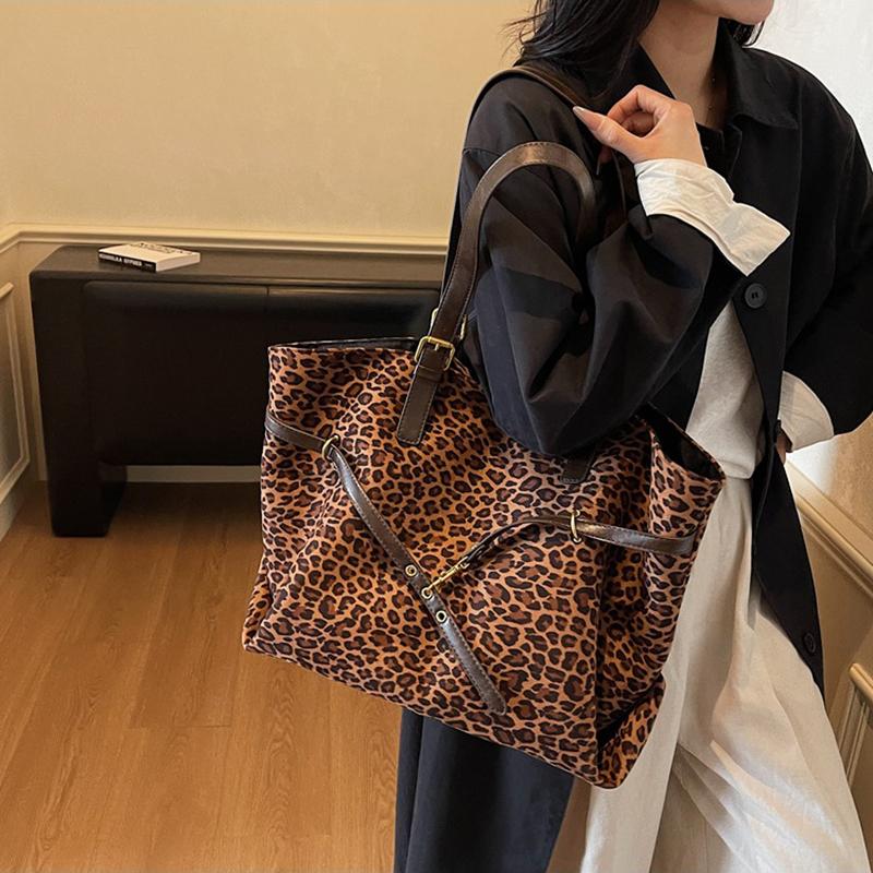 Женская мягкая вместительная сумка-шоппер с леопардовым принтом, новая дорожная повседневная на плечо, сумки и кошельки KTY