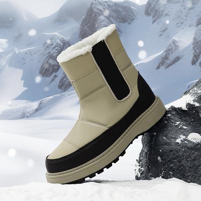 Зимняя уличная женская обувь модная большого размера женская уличная спортивная обувь зимние сапоги бархатные теплые средней высоты голенища большие хлопковые туфли