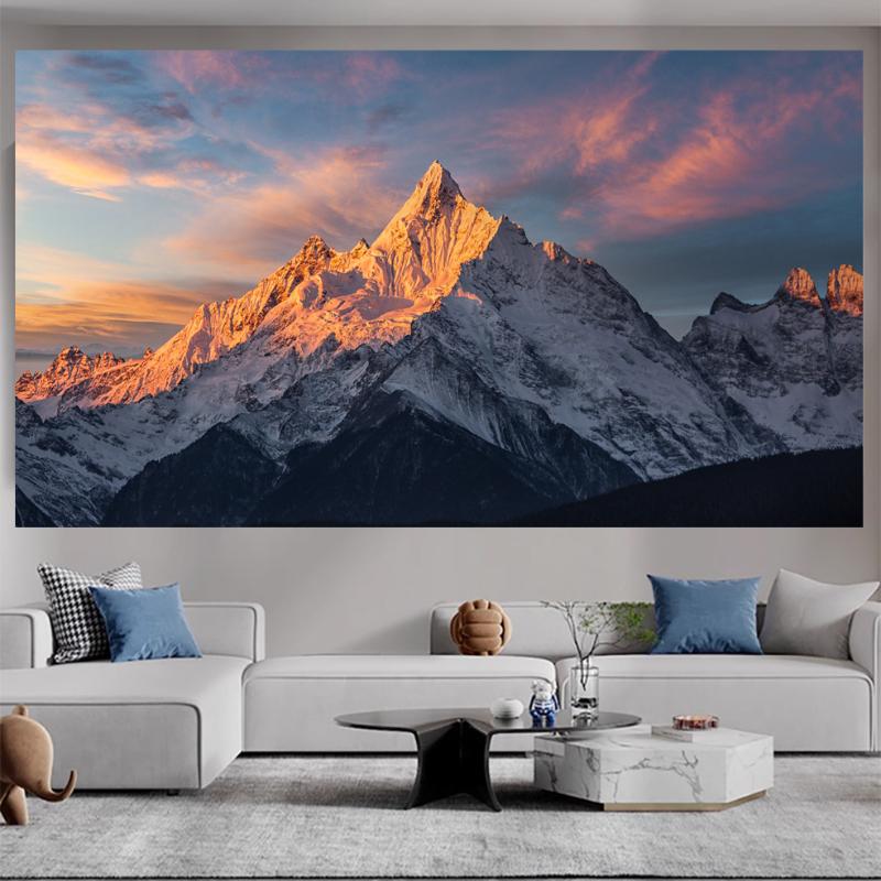 Snow Mountain Landscape Tapestry Wall Hanging Aesthetic Scenic Wall Decor Boho Bedroom Living Room Office Yoga Room Decor