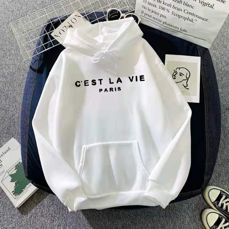 Letter Print New Hooded Sweater Women's Spring Long-sleeved Lazy Style Loose Hooded Top