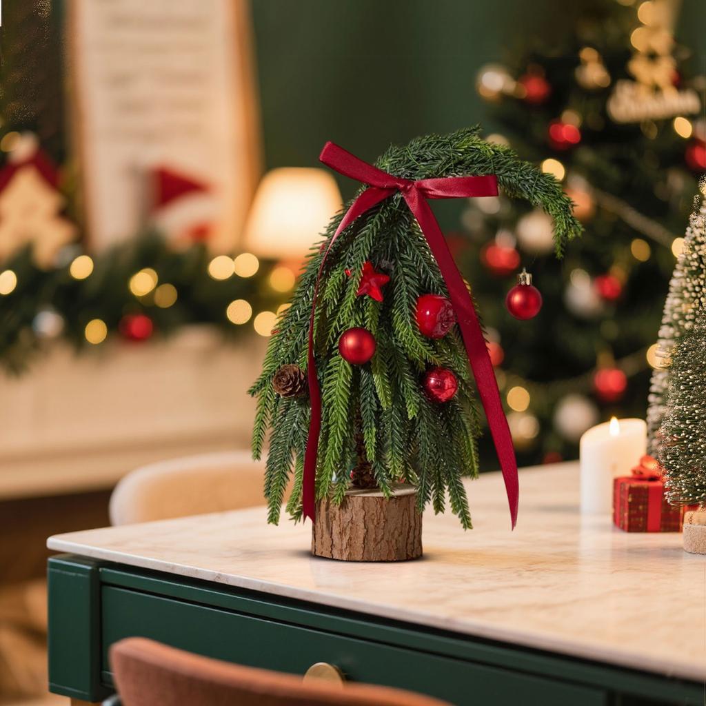 Рождественская елка ПЭ Кривая шея Набор для DIY украшения, Зашифрованное настольное украшение, Имитация маленького дерева