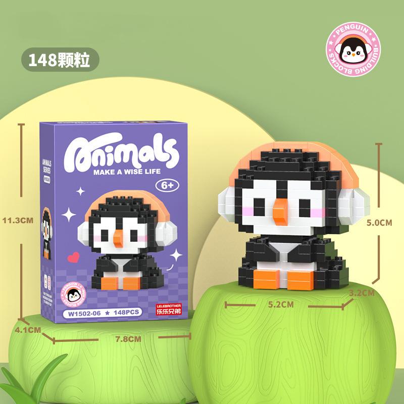 DIY Мультяшные животные Строительный набор блоков Micro ABS Пластик Мини-блоки Строительство включает в себя Тигры Медведи MOC Строительные игрушки