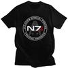 Индивидуальная Крутая Футболка Alliance Mass Effect N7 для Мужчин, с Коротким Рукавом, из Чистого Хлопка, Футболки с Изображением Видеоигр, Модные Футболки