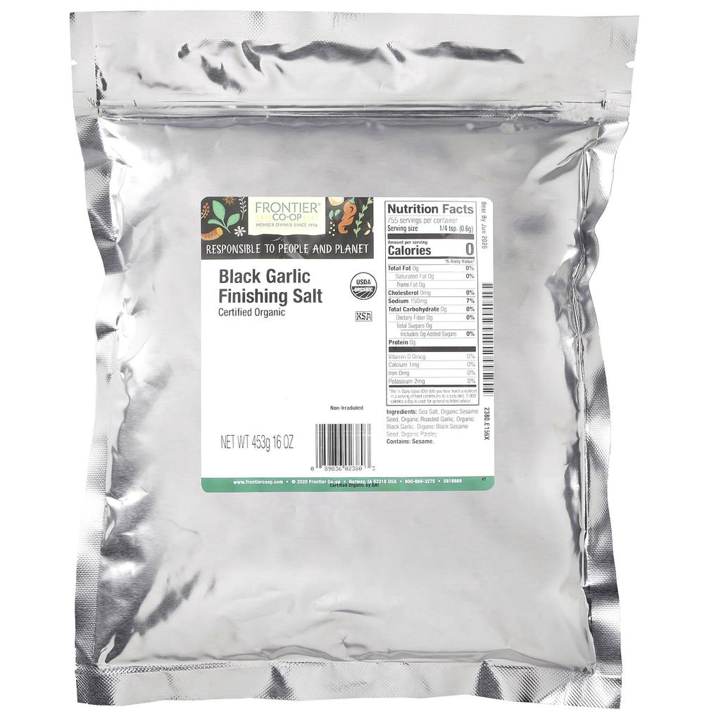 Frontier Co-op Органическая соль для придания вкуса с черным чесноком, 16 унций (453 г)