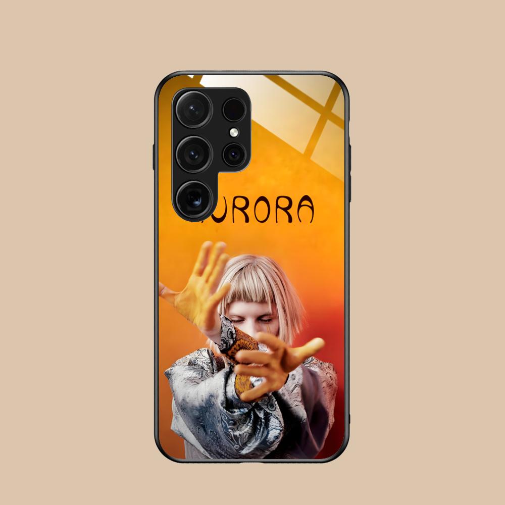 Стеклянный чехол для мобильного телефона Aurora Aksnes для Samsung Galaxy S26 S25 S24 S23 S22 S21 S20 Note20 Plus FE Ultra Разноцветный чехол
