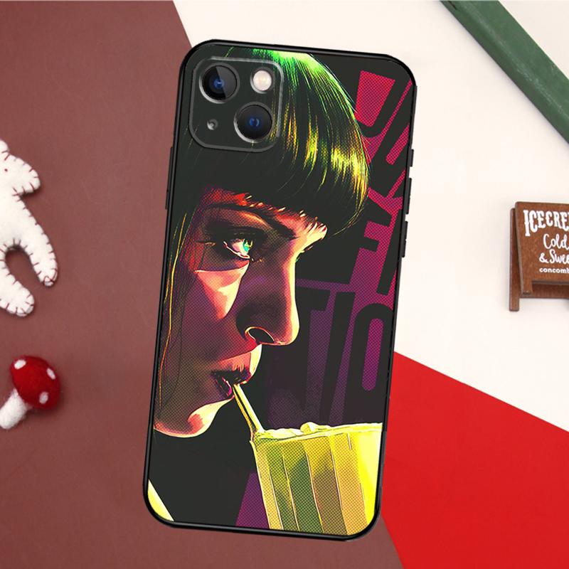 Чехол Mia Pulp Fiction для iPhone 17 Pro Max 16 15 14 13 11 12 Pro Max mini 15 16 Plus 16e 17 Air Задняя крышка