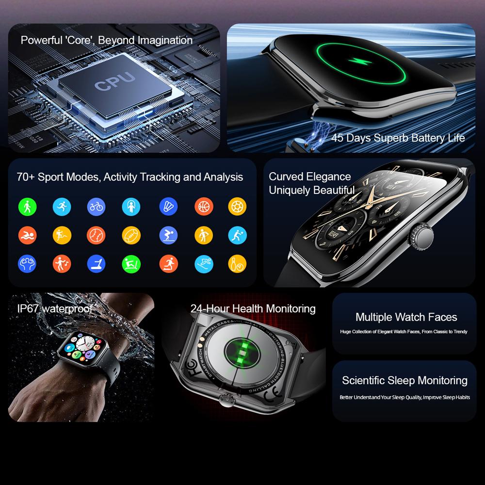 Новые Ультратонкие Умные Часы Мужские AMOLED Ультра HD Пульсометр Спортивный Браслет Всегда Отображение Времени BT Звонки Умные Часы